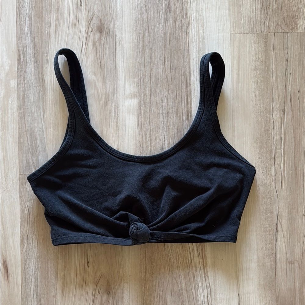 Victorias Secret Sport Black Knotted Crop Top